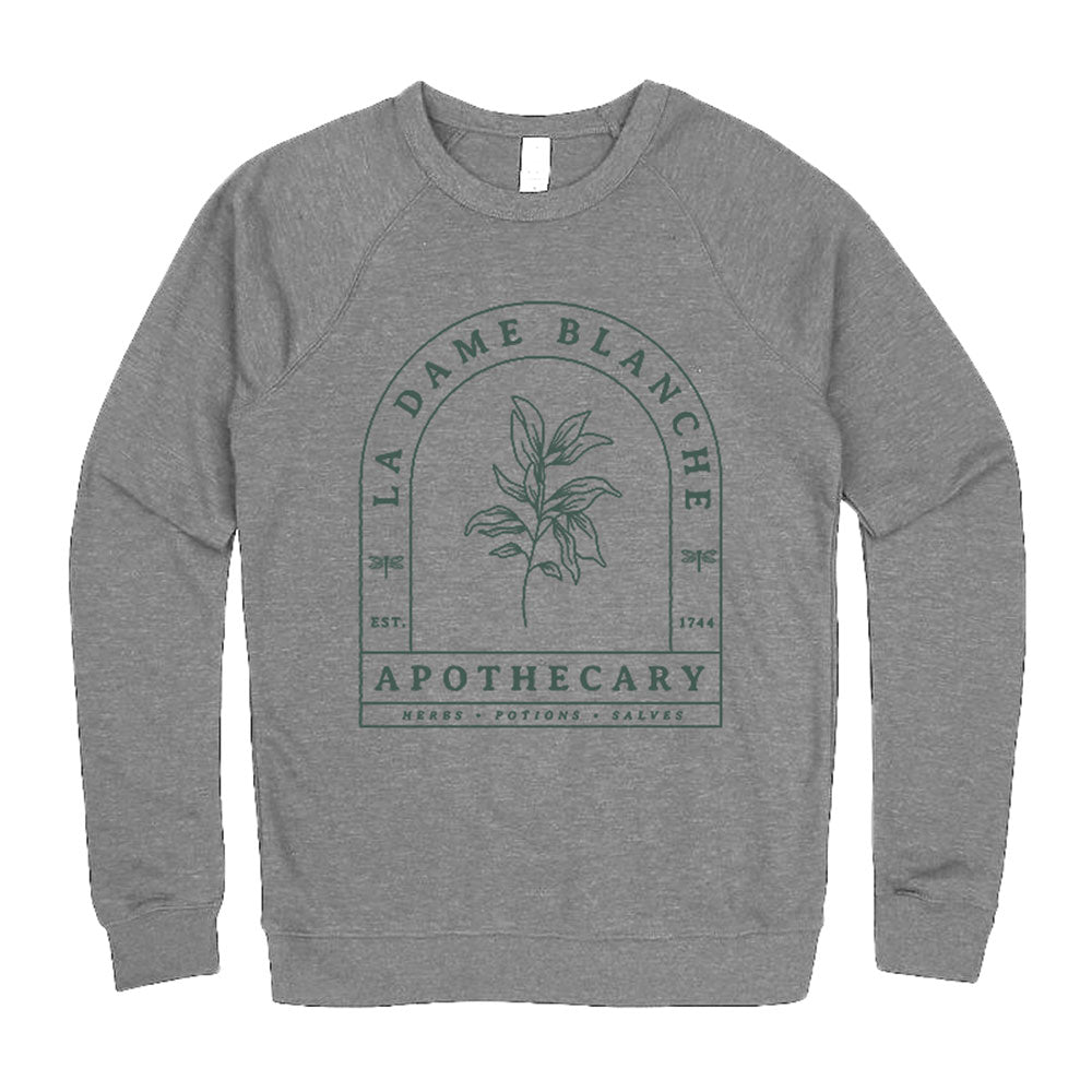 La Dame Blanche Apothecary Gray Crewneck