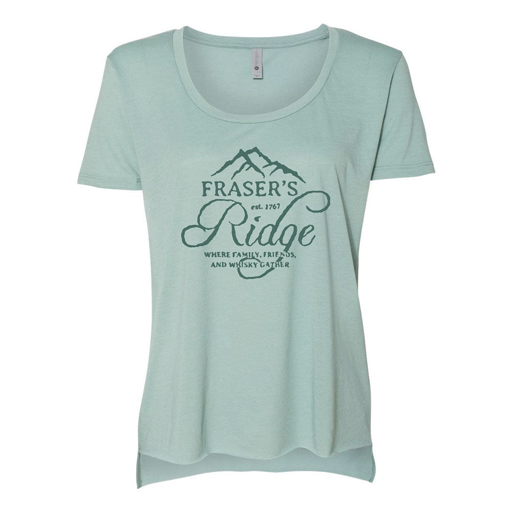 Fraser's Ridge Stonewash Green Scoop Neck Tee